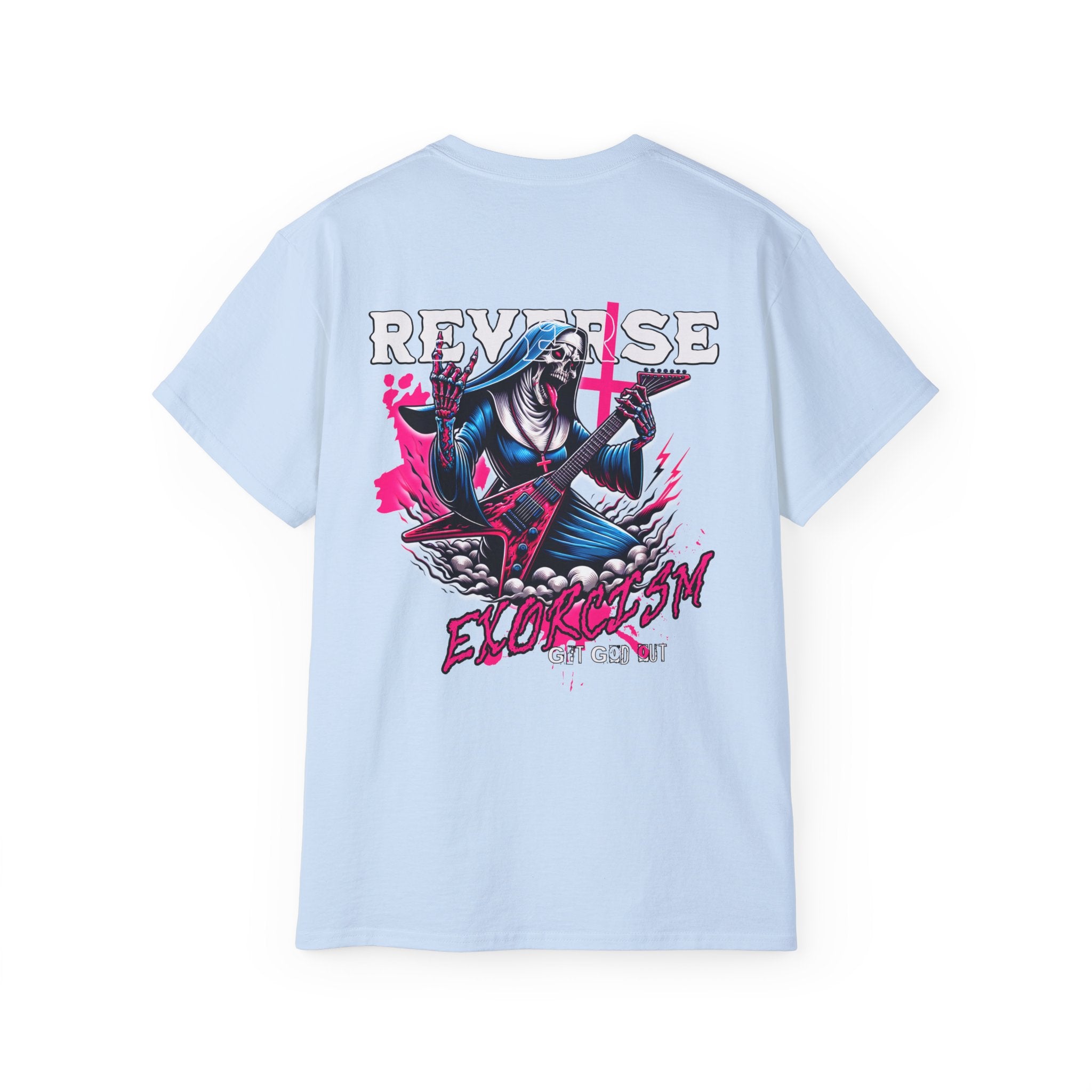 Reverse Exorcism - Unisex Cotton Tee (Back) - Damned Threads